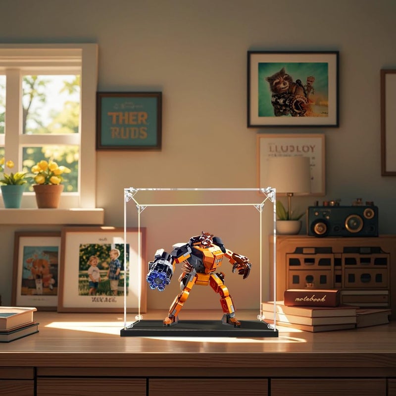 dofopo Clear Acrylic Display Case, Self-Assemble Showcase for Collectibles, Action Figures, Dolls- Alternative Glass Box for Commemorative Gifts (11x11x11 inch, 28x28x28 cm) - Image 2